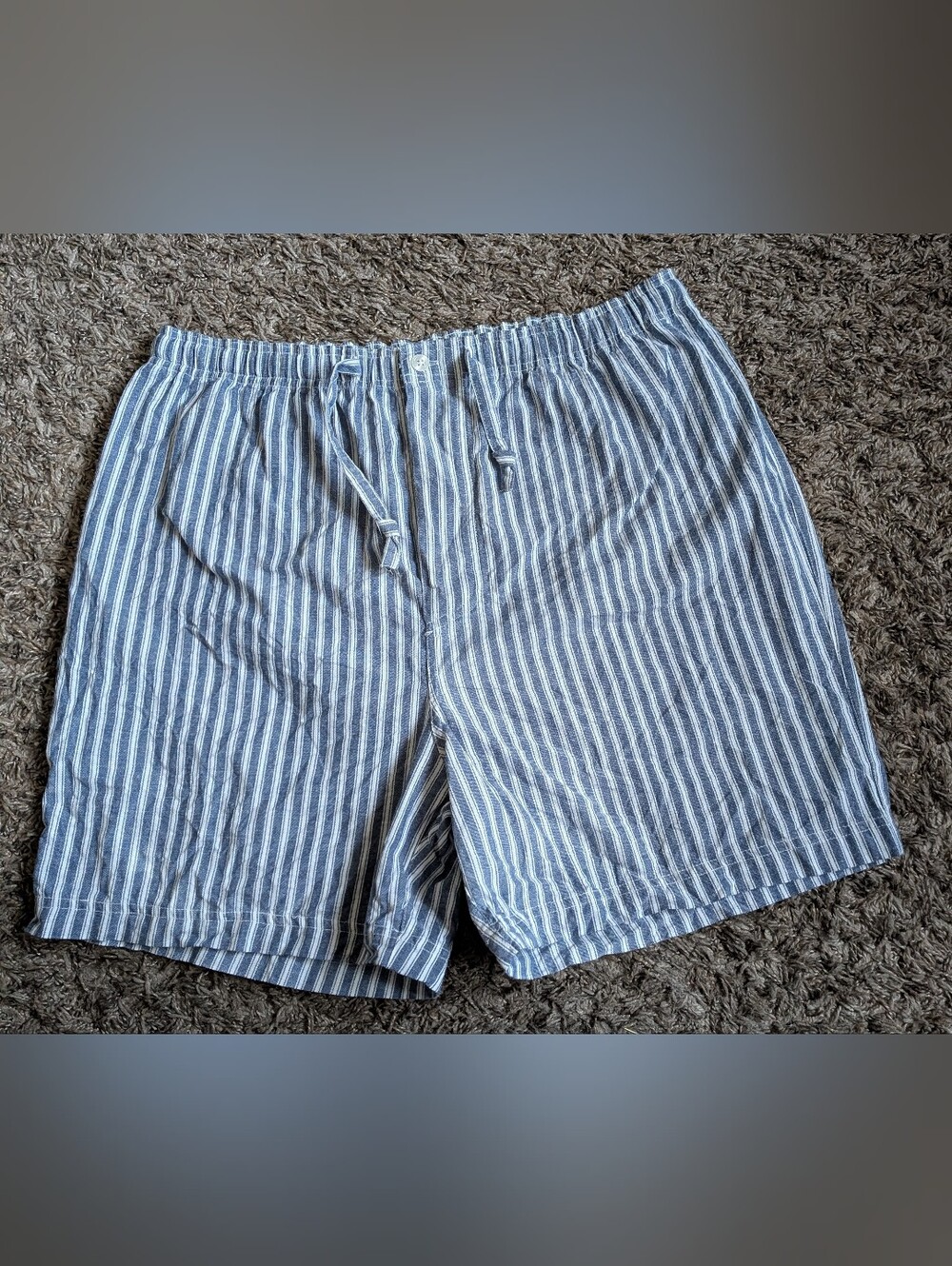 Christian Dior Monsieur Blue White Striped Cotton Lounge Shorts Men's S